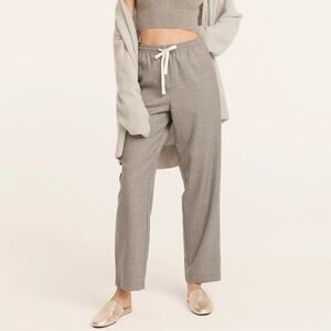 J. Crew Tie-waist Straight-leg Pant in Wool Flannel Grey Size 8